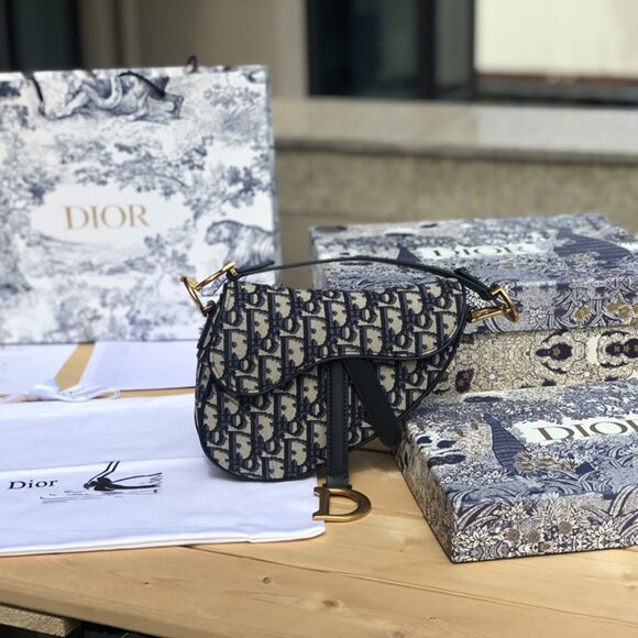 Dior Mini Saddle Bag with Strap - Picture 1 of 8